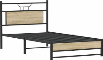 vidaXL Bed Frame without Mattress Sonoma Oak 107x203 cm Engineered Wood Vidaxl
