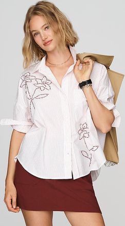 Maeve Mabel Boxy Oxford Shirt Top