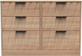 Welcome Furniture Calgary Ready Assembled 6 Drawer Wide Chest in Bardolino Oak - Welcome Furniture | TJ Hughes