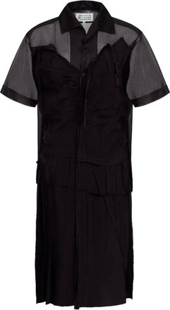 Maison Margiela Abito midi plissé - Nero