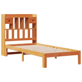 Berkfield Home Decorative Bookcase Bed without Mattress Wax Brown 100x200cm Soli | Size: 100x200 cm