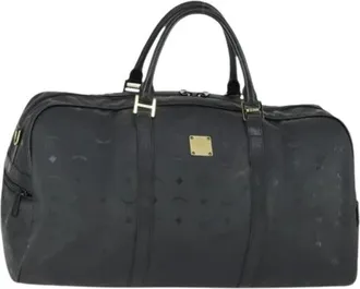 MCM Pre-owned Weekend Bags, female, Black, Size: ONE SIZE Pre-owned Plastic Handbag