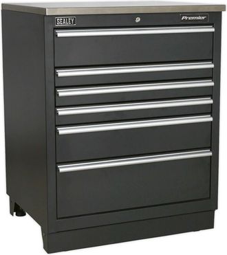 Loops 775mm Heavy Duty Modular Floor Cabinet - 6 Locking Drawers - Steel Construction