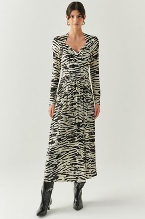 Exquise Keilani Midi Dress in Black-Bone at Nordstrom, Size Xx-Large