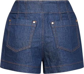 Zimmermann Womens Stretch Denim Shorts Aster Ink Blue Cotton