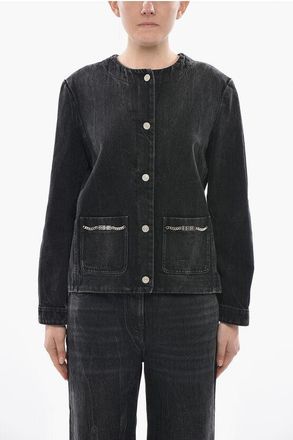 Givenchy Stone-Washed Denim Jackets With Logo Pockets size Xs