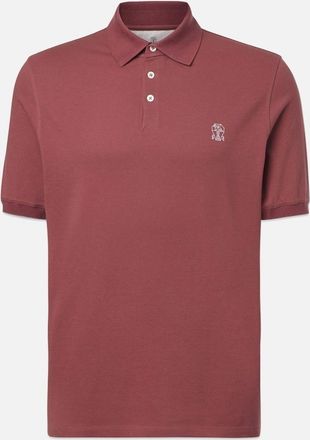 Brunello Cucinelli Mens Classic Piquet Polo Red - Size: 40