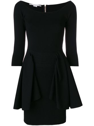 Stella McCartney ruffle detail dress - women - Viscose/Polyester - 38 - Black