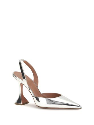 Amina Muaddi Holli Heel - Silver
