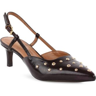 Seychelles Crawford Slingback Pointed Toe Kitten Heel Pump in Dark Brown at Nordstrom Rack, Size 7.5