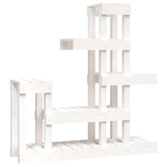 Berkfield Home Plant Stand White 92x25x97 cm Solid Wood Pine | Size: 92 x 25 x 97 cm