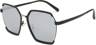 Generic Fashion Large Frame Metal Square Sunglasses For Men And Women Outdoor Street Photography Party Vacation Sun Glasses(Grey)