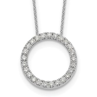 Diamond2Deal 14k Gold 1 Ct Lab Grown Diamond Eternity Pendant Necklace 18