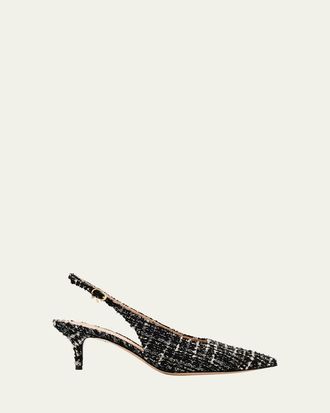 Gianvito Rossi Robbie Boucle Slingback Pumps