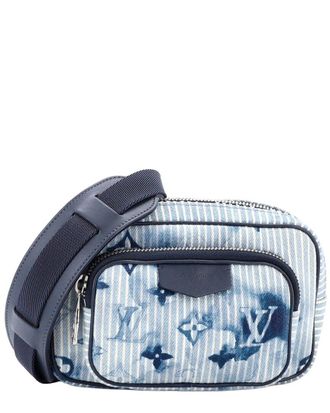 Louis Vuitton Outdoor Pouch Limited Edition Monogram Watercolor Stripes Denim (Authentic Pre-Loved)