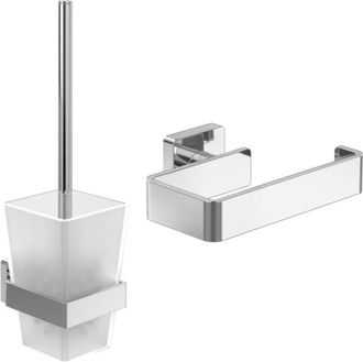 Villeroy & Boch Dispensador De Papel Higi&eacute;nico Sin Tapa + Escobillero Villeroy Et Boch Striking Chrome