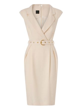 Pinko Sleeveless Midi Dress with Tailored Blazer Bodice