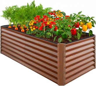 Best Choice Products 6x3x2ft Outdoor Metal Raised Garden Bed, Planter Box for Vegetables, Flowers, Herbs