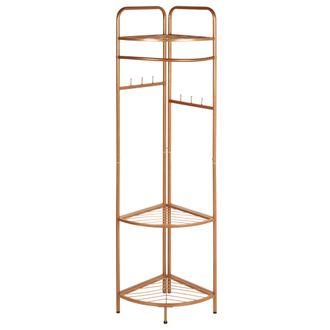 Beliani Perchero De Metal Dorado Glamuroso Con Estantes Lawton