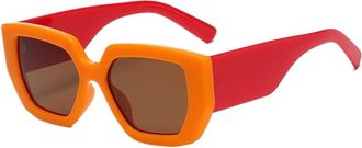 Generic Vintage Large Frame Men And Women Outdoor Commuter Sunglasses Sports Party Shopping Photo Shooting Sun Glasses(Orange)