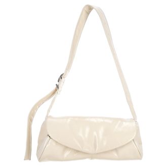 Jil Sander Jil Sander Cannolo Flap Schoudertas in Witte Leer