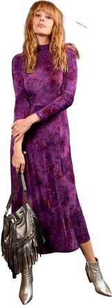 Joe Browns Mockneck Burnout Midi Dress in Purple Vine at Nordstrom, Size Small