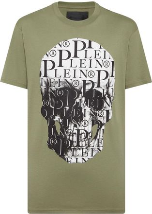 Philipp Plein Print skull T-shirt - men - Cotton - XXXL - Green
