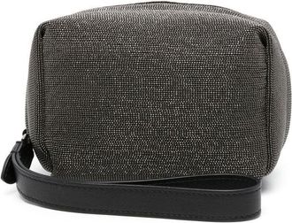 Brunello Cucinelli Precious Monili-embellished clutch bag - women - Fabric - OS - Black