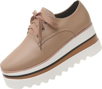 Generic 3.1 Height Increase Platform Orthopedic Sneakers, Fashion Vintage Platform Height Increase Slip On Loafers for Casual Formal (Pink,3.5)