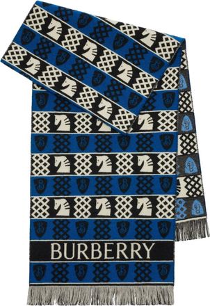 Burberry Sjaal met jacquard-patroon - Blauw