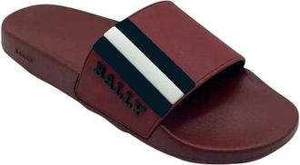 Bally Saxor 6219587 Mens Garnet Rubber Slide Sandals