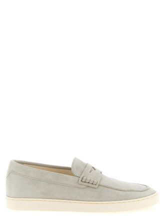 Brunello Cucinelli Gray Calfskin Slip-On Mens Loafers