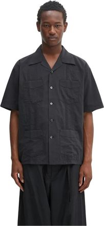 Neighborhood Guayabera Shirt - Heren - Korte mouwen Overhemden - Zwart - XL - Katoen - Overhemden