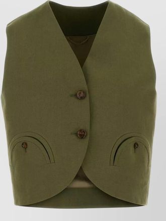 Blaz&eacute; Milano linen midday sun vest front pockets