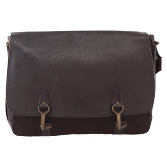 Louis Vuitton Dersou Taiga Leather And Canvas Brown Leather Handbag (Pre-Owned)