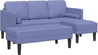 vidaXL Vidaxl - Sofa Set 2 pcs Jeans Blue 173 x 131 x 67 cm Fabric