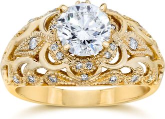 Pompeii3 Emery.75Ct Vintage Diamond Antique Engagement 14K Yellow Gold Size Selectable