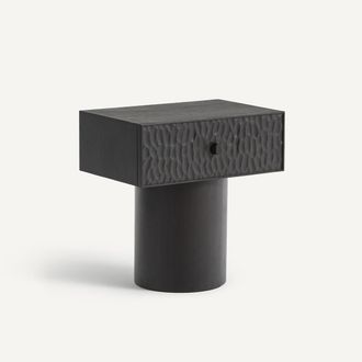 AM.PM Nachtkastje, massief eikenhout en fineer, koffiebeits, Mason