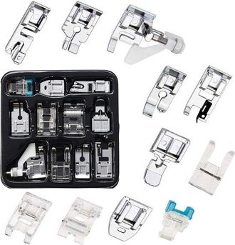 OEM Juego De 11 Prensatelas De Ajuste A Presi&oacute;n Para M&aacute;quinas De Coser Brother, Singer, Janome, Babylock Y Kenmore De Ca&ntilde;a Baja