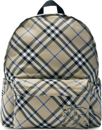 Burberry checked backpack - men - Polyurethane/Polyester/Polyurethane/Polyester - One Size - Neutrals