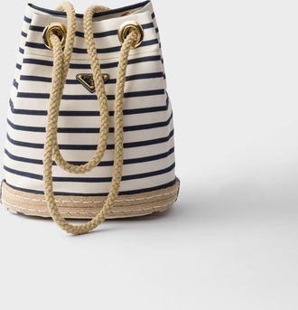Prada Mariner small striped fabric bucket bag