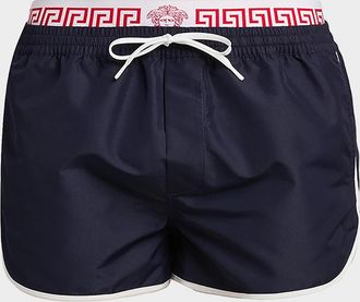 Versace Men & apos;s Golfo Greca Double-Waistband Swim Shorts