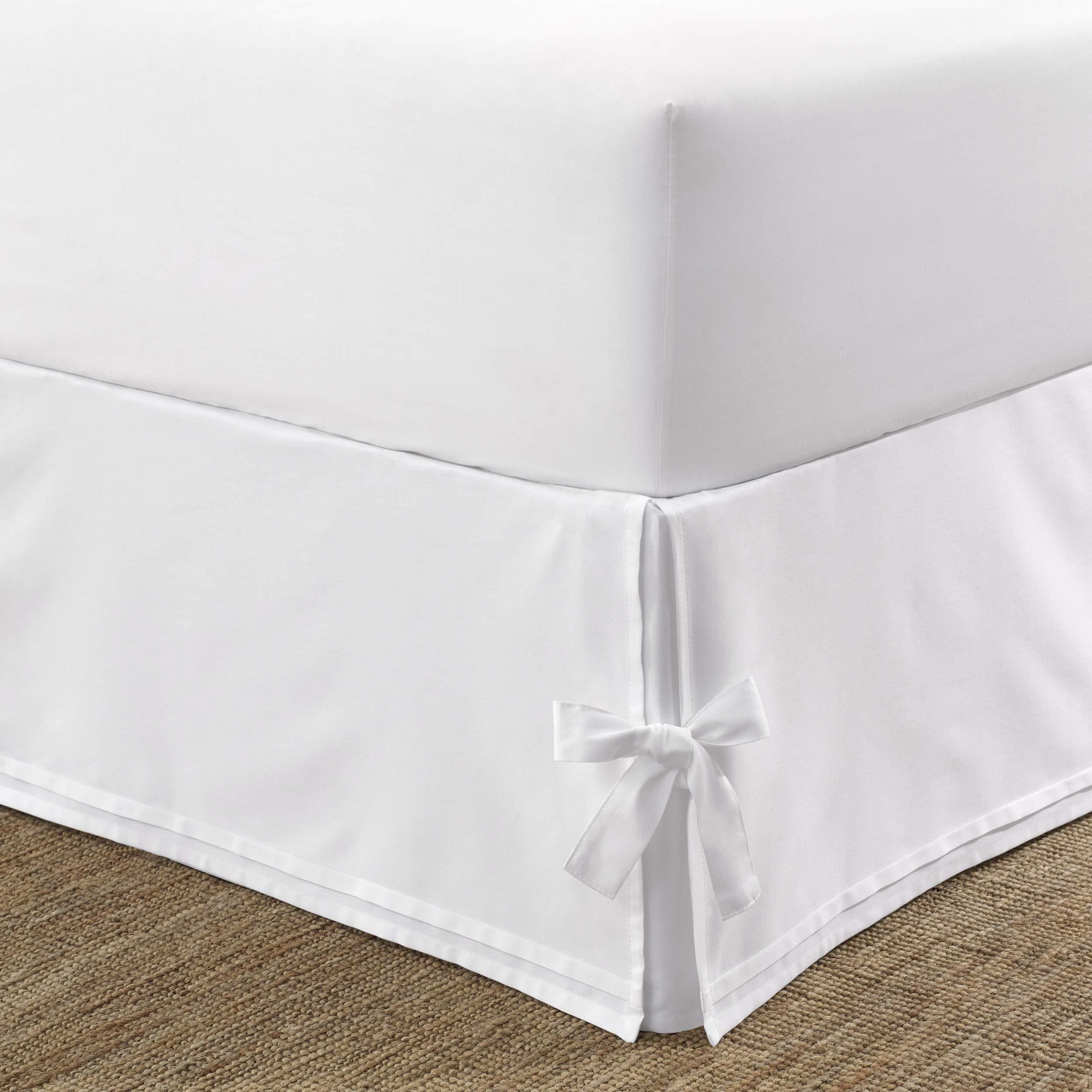 Laura Ashley Bettrock Mit Häkelrüschen - Weißer Bettrock Für Doppelbett | 100% Baumwolle