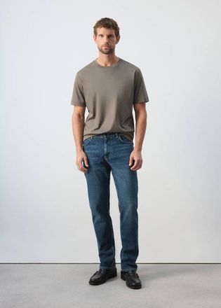 Mango T-shirt 100% cotone extra morbido regular fit grigio visone - Uomo - XXL - MANGO MAN
