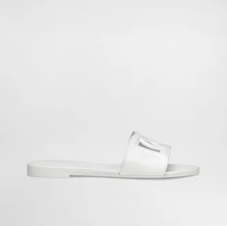 Dolce & Gabbana Rubber Beachwear Sliders - Woman Slides And Mules White Rubber 35