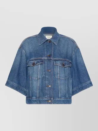 Max Mara short sleeve jacket chest pockets collar
