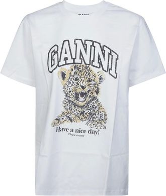 Ganni Mujer, Camisetas, Blanco, Talla: XS