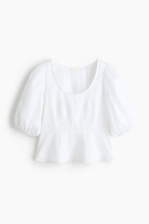 H&M Peplumbluse aus Baumwolle - Weiss