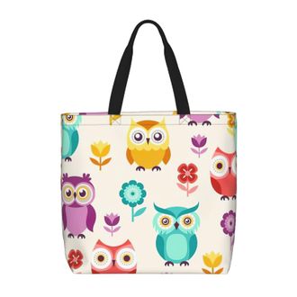 Generic Women Handbag Owl Pattern Handbag Waterproof Reusable Shoulder Bags, For Christmas, Daily, Birthday, Work, Swim