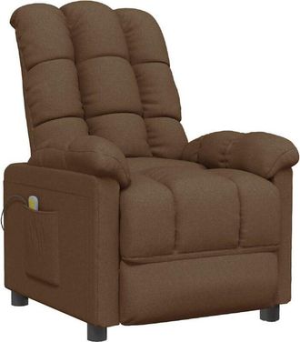 vidaXL Sillón de masaje eléctrico tela marrón Vidaxl